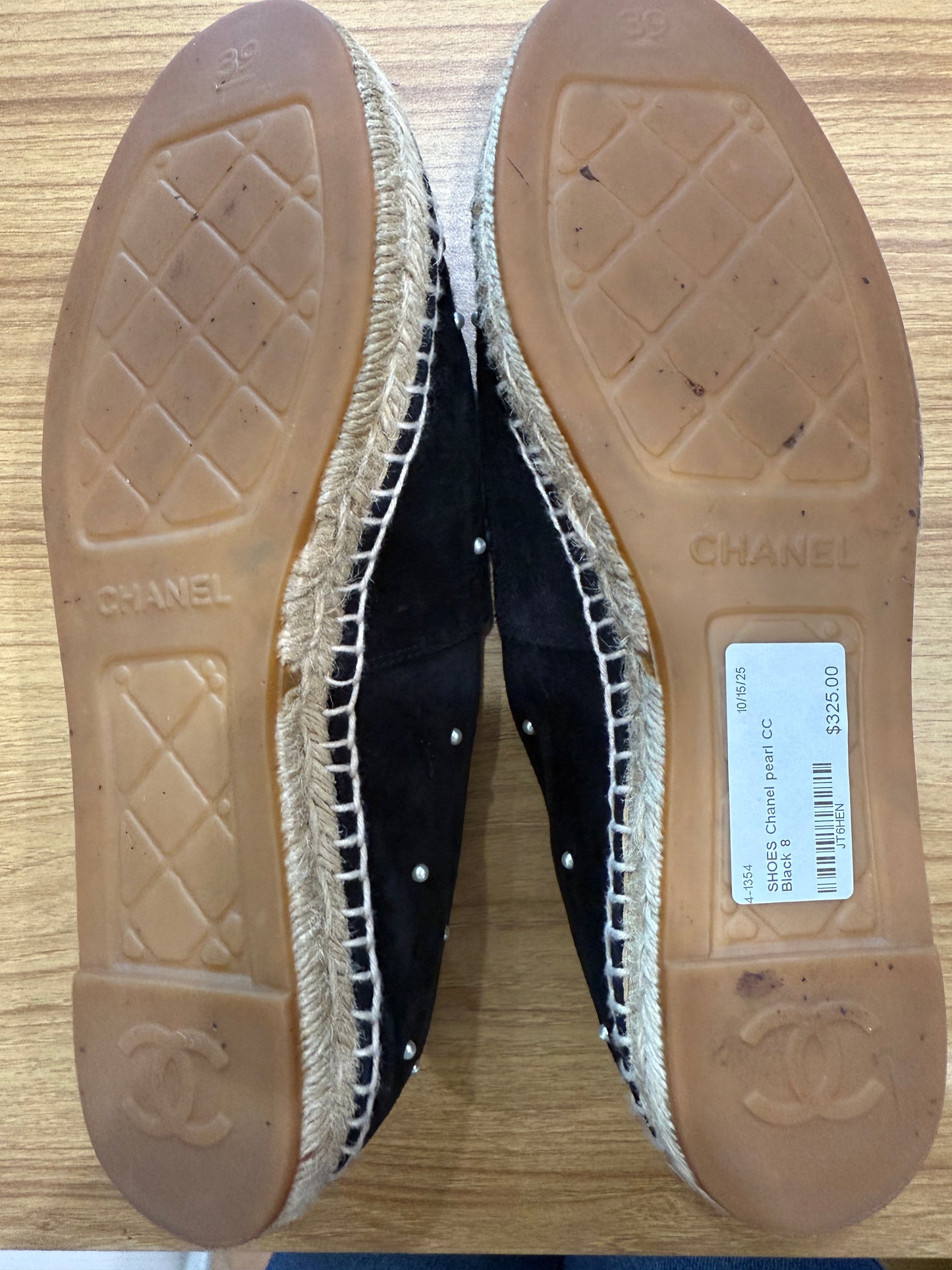 Chanel 2017 Faux Pearl Accents Espadrilles- Size 39,Fits US 8-Shoes-Gazelle Fashion and Style
