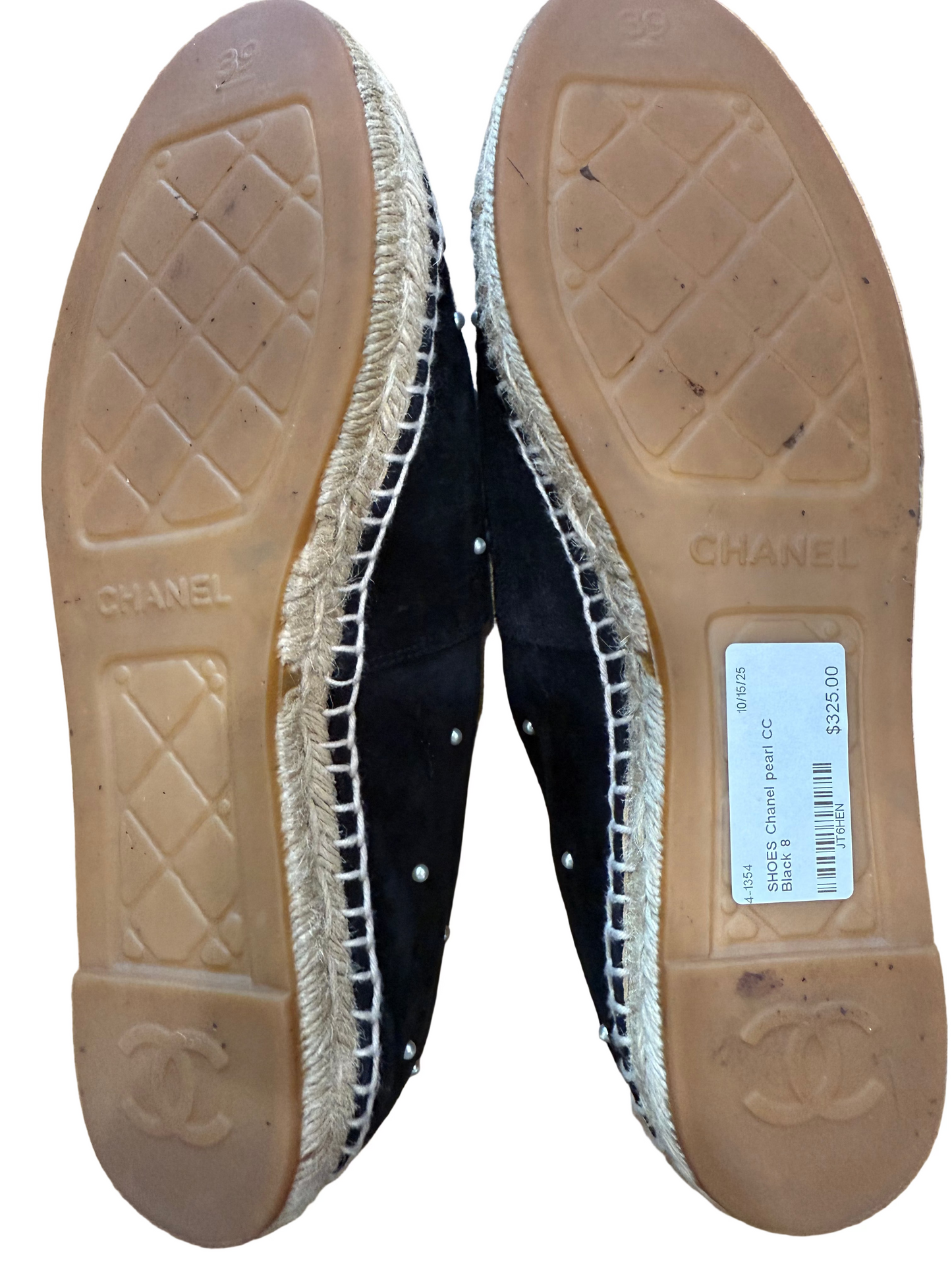 Chanel 2017 Faux Pearl Accents Espadrilles- Size 39,Fits US 8 $325-Shoes-Gazelle Fashion and Style