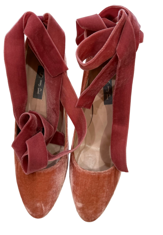 SJP By Sarah Jessica Parker Velvet Pump- Size 38, US 7 $150-Shoes-Gazelle Fashion and Style