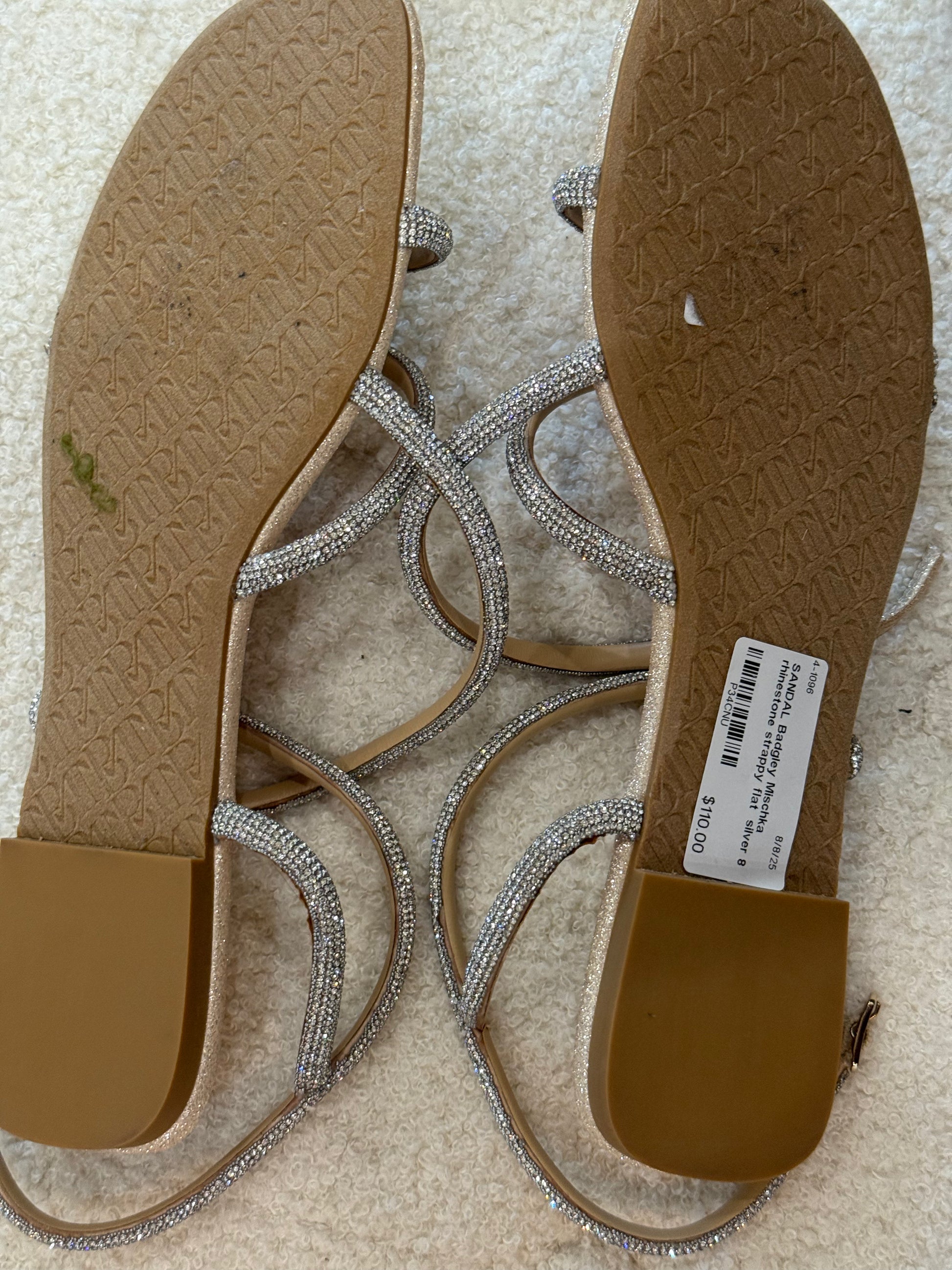 Badgley Mischka Ivie Strappy Flat Sandals- Size: 8 $110-Shoes-Gazelle Fashion and Style