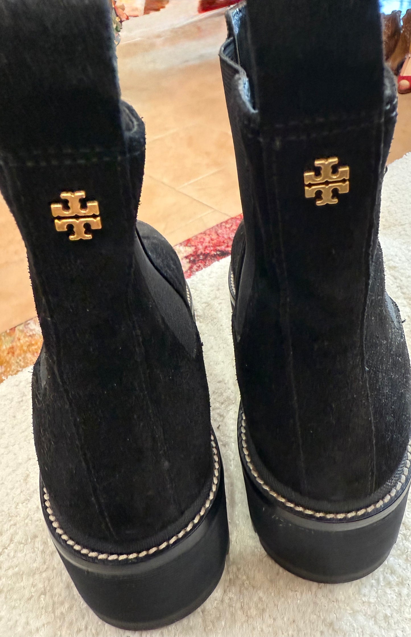 Tory Burch Chelsea 50mm Lug Booties- Size: 10.5 $175-Shoes-Gazelle Fashion and Style