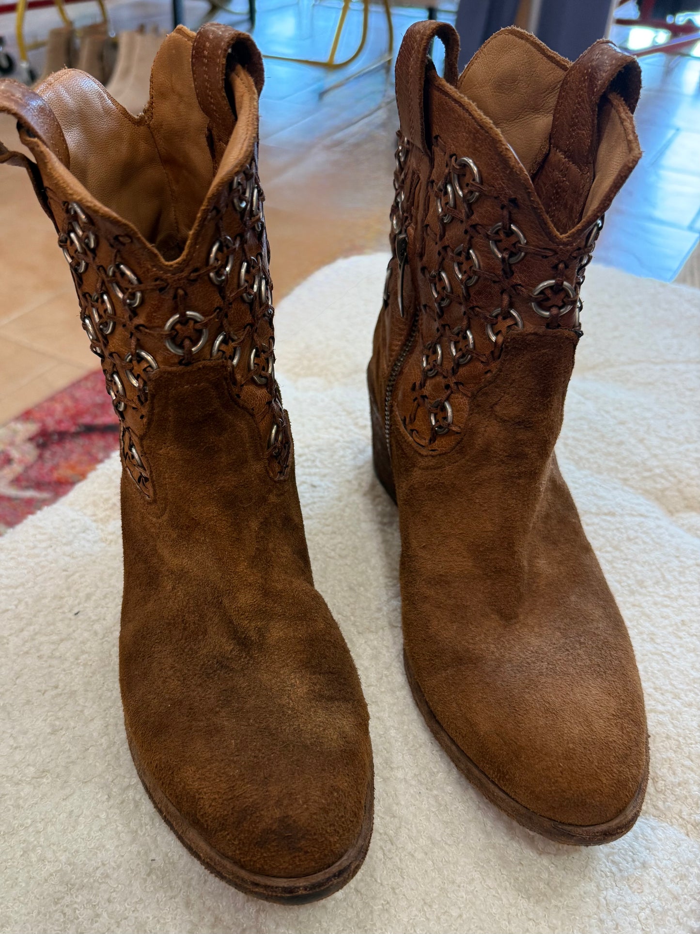 Vero Cuoio Chain Cowboy Boot- Size 9 $265-Shoes-Gazelle Fashion and Style