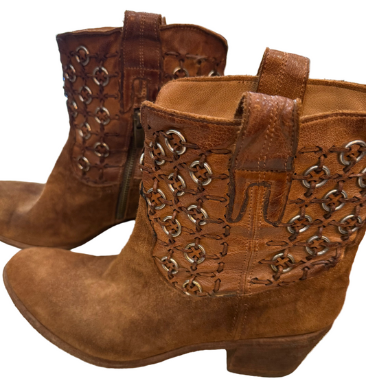 Vero Cuoio Chain Cowboy Boot- Size 9 $265-Shoes-Gazelle Fashion and Style