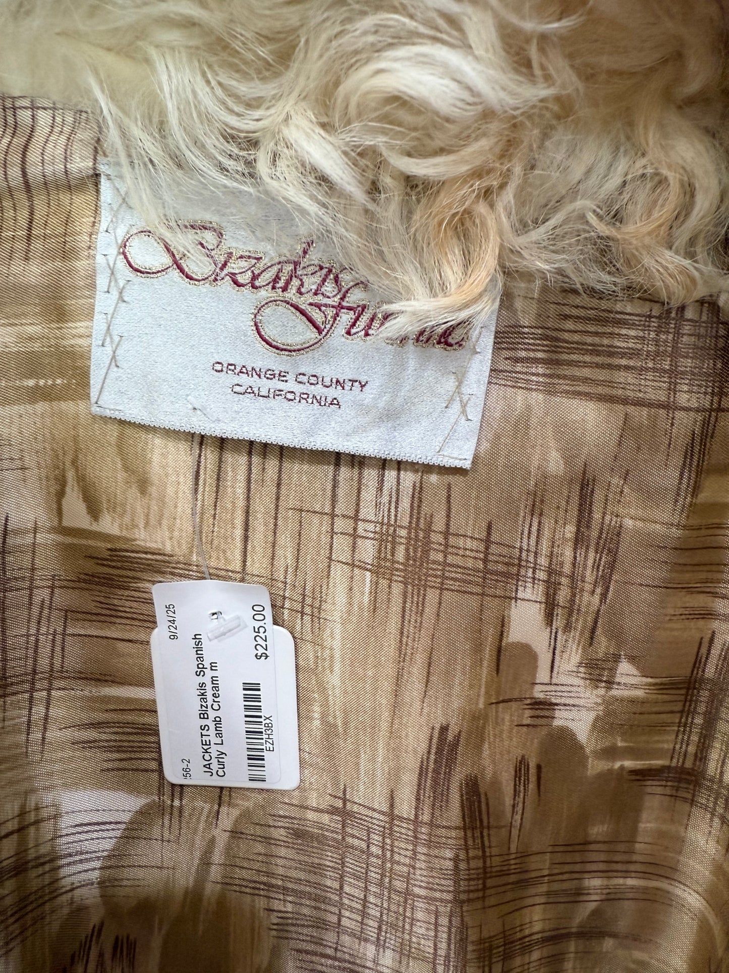 Bizakis Furs Inc. Spanish Curly Lamb Coat- Size: M-Jacket-Gazelle Fashion and Style