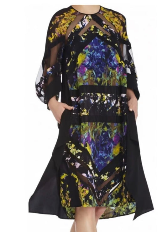 BCBGMAXAZRIA "SAARA" Runway Asymmetric High-Low Silk Dress- Size: S-Dresses-Gazelle Fashion and Style