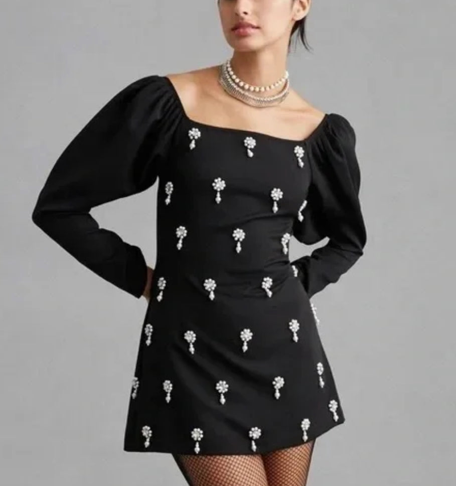 Not So Serious by Pallavi Mohan Peal- Embellished Mini Dress-Size 12-Dresses-Gazelle Fashion and Style
