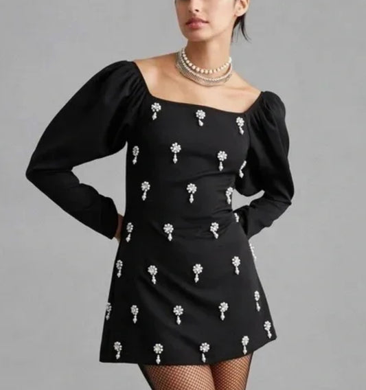 Not So Serious by Pallavi Mohan Peal- Embellished Mini Dress-Size 12-Dresses-Gazelle Fashion and Style