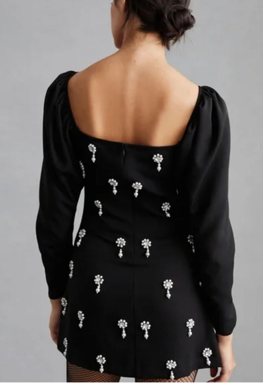 Not So Serious by Pallavi Mohan Peal- Embellished Mini Dress-Size 12-Dresses-Gazelle Fashion and Style