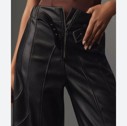 Maeve by Anthropologie Faux Leather Pant- NWT- Size: S-Pants-Gazelle Fashion and Style