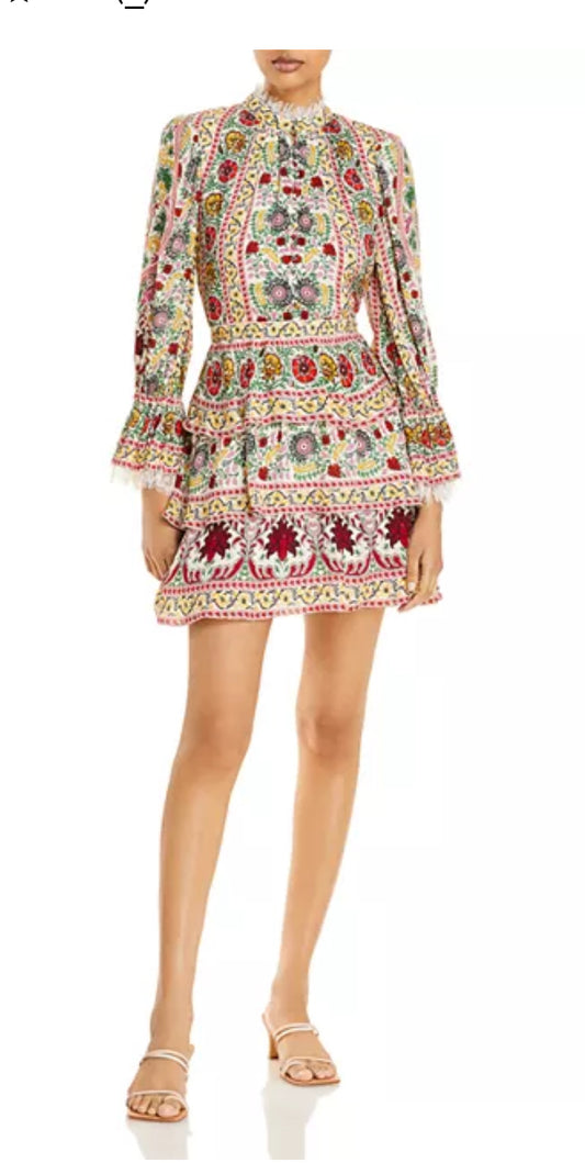 Alice + Olivia Lawson Tiered Dress- Size 8-Dresses-Gazelle Fashion and Style