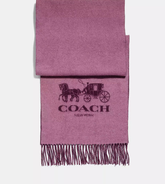 Coach Horse & Carriage Cashmere Muffler Scarf $95-Scarves-Gazelle Fashion and Style