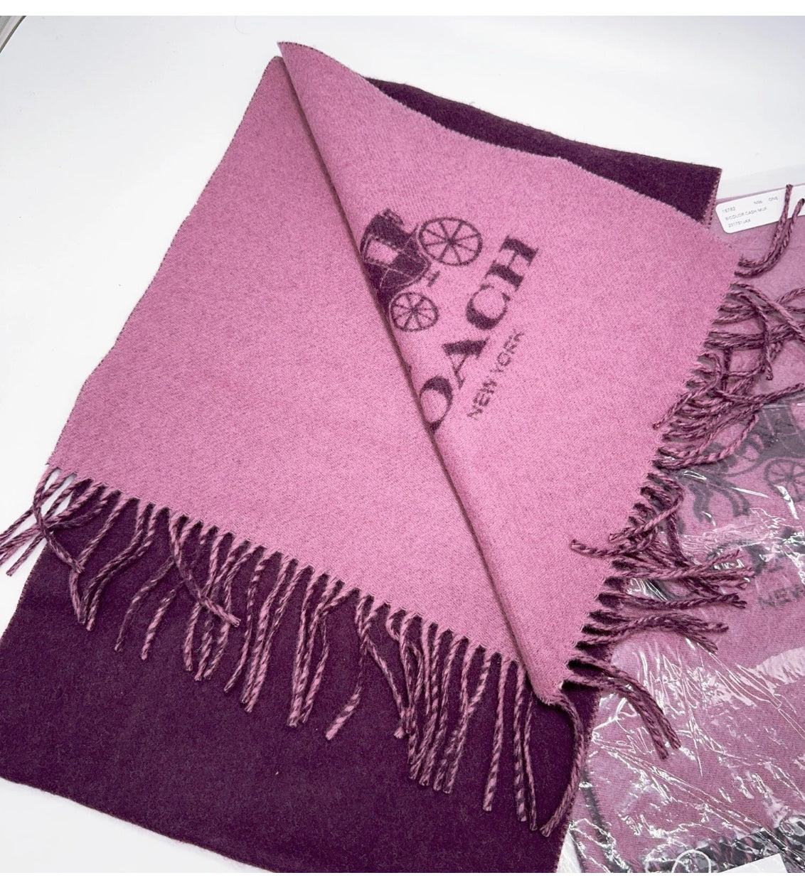 Coach Horse & Carriage Cashmere Muffler Scarf $95-Scarves-Gazelle Fashion and Style