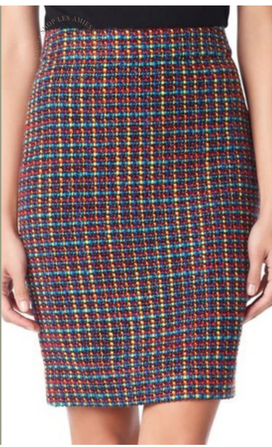 Kate Spade Judy Wool Tweed Multicolor Pencil Skirt- Size: 4-Skirt-Gazelle Fashion and Style