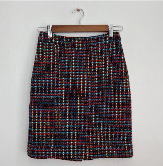 Kate Spade Judy Wool Tweed Multicolor Pencil Skirt- Size: 4-Skirt-Gazelle Fashion and Style