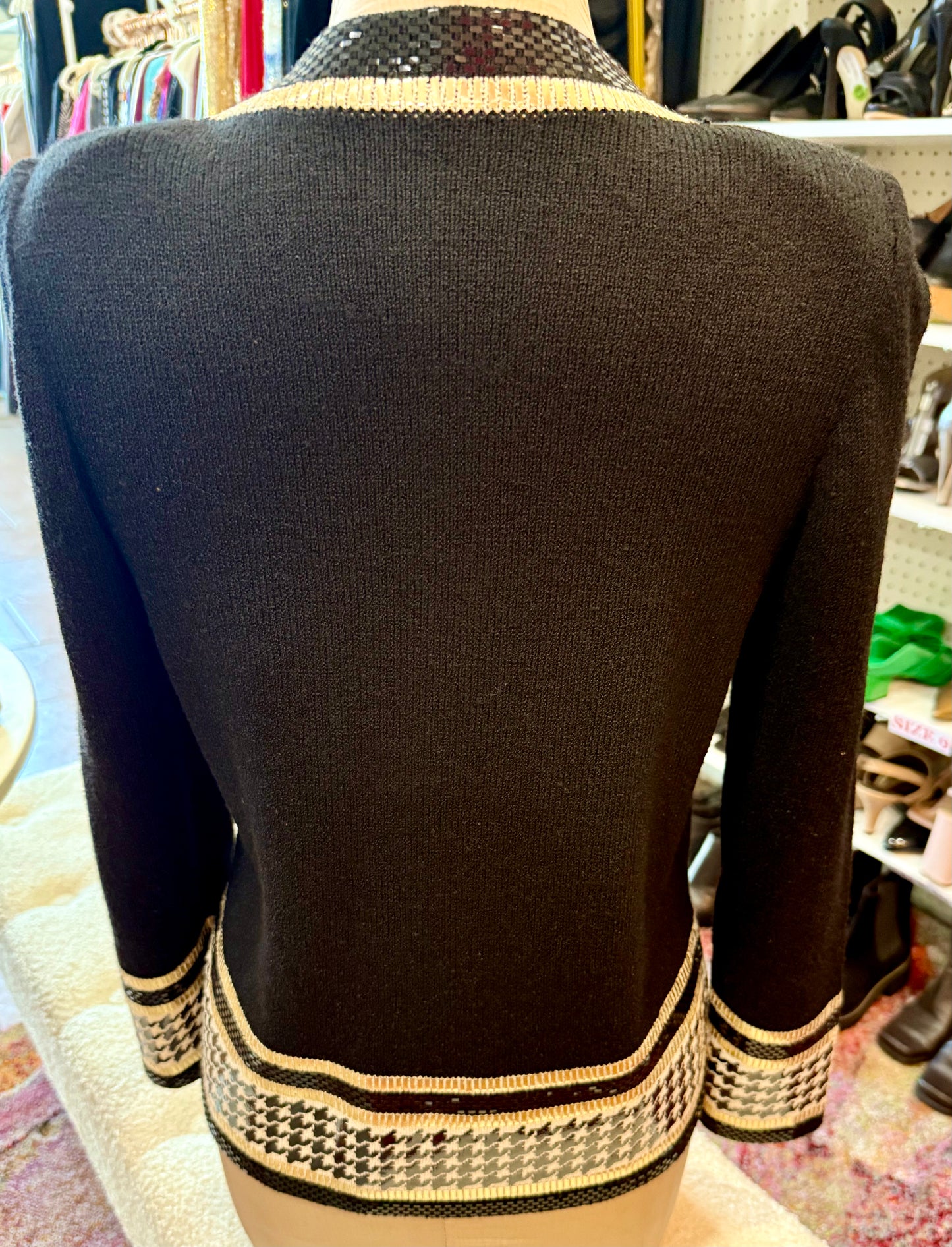 St. John Knit Evening Collection Zip-Up Cardigan & Skirt - Size: 2 Fits size 4 $250-Sets-Gazelle Fashion and Style