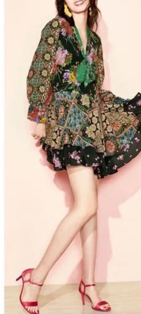 Alice + Olivia Moore Juniper Dress- Size S/M $145-Dresses-Gazelle Fashion and Style