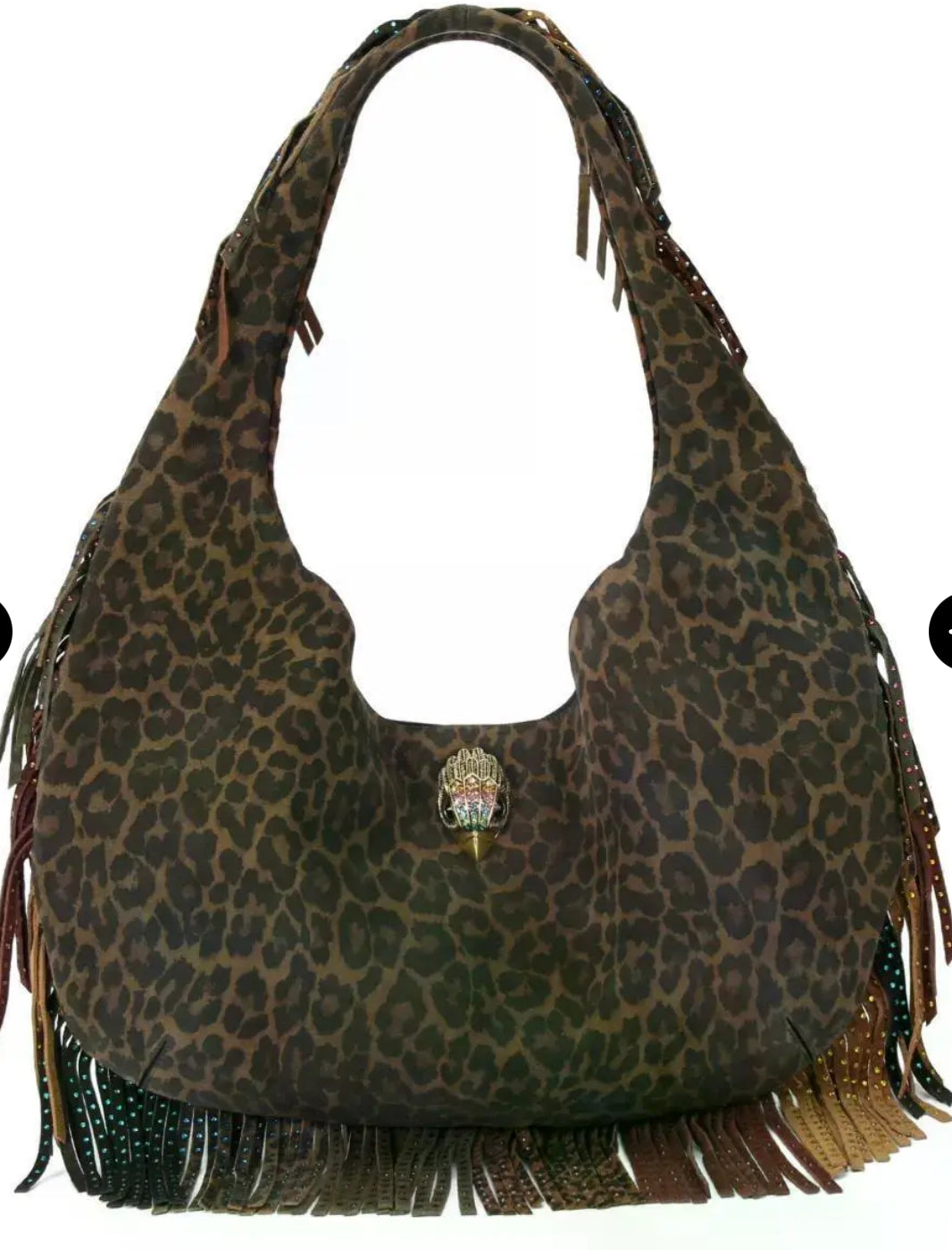 Kurt Geiger Leopard Print Fringe Tote- $415-Accessories-Gazelle Fashion and Style