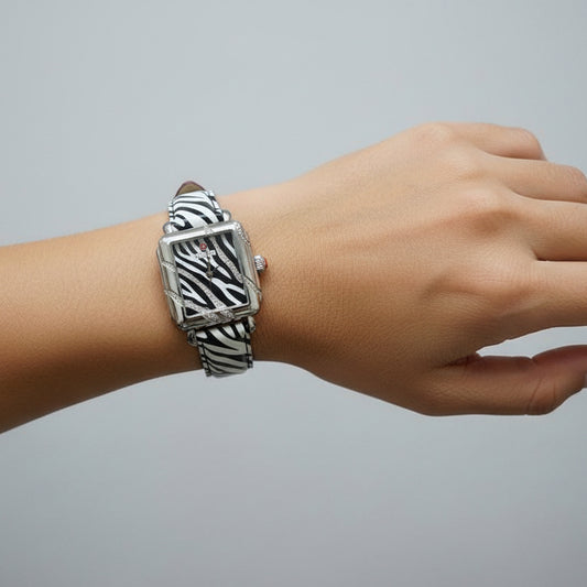 Michele Safari Zebra Watch-WATCH-black and white-Great-Gazelle Fashion and Style