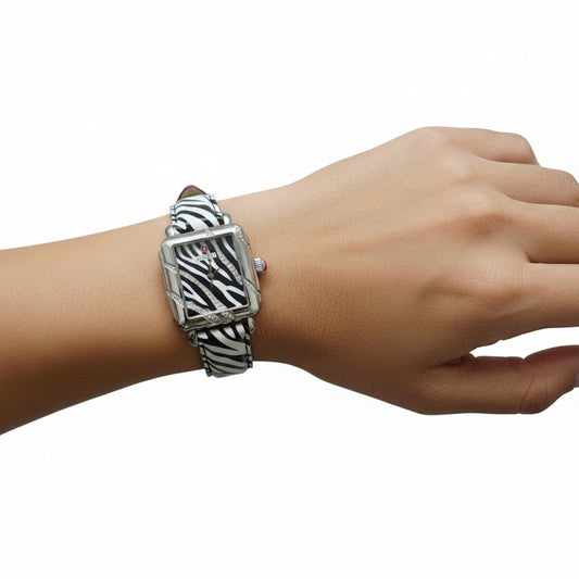 Michele Safari Zebra Watch-WATCH-black and white-Great-Gazelle Fashion and Style