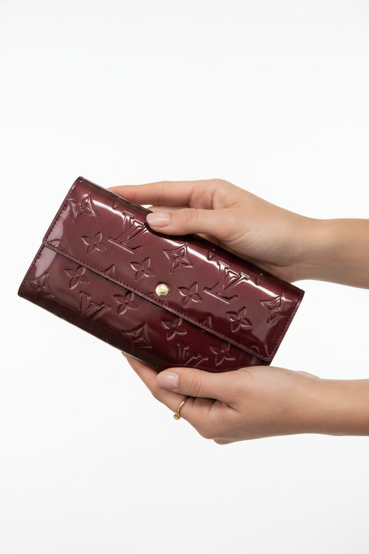 Louis Vuitton Vernis Sarah Wallet-WALLET-Deep Red-Good-Gazelle Fashion and Style