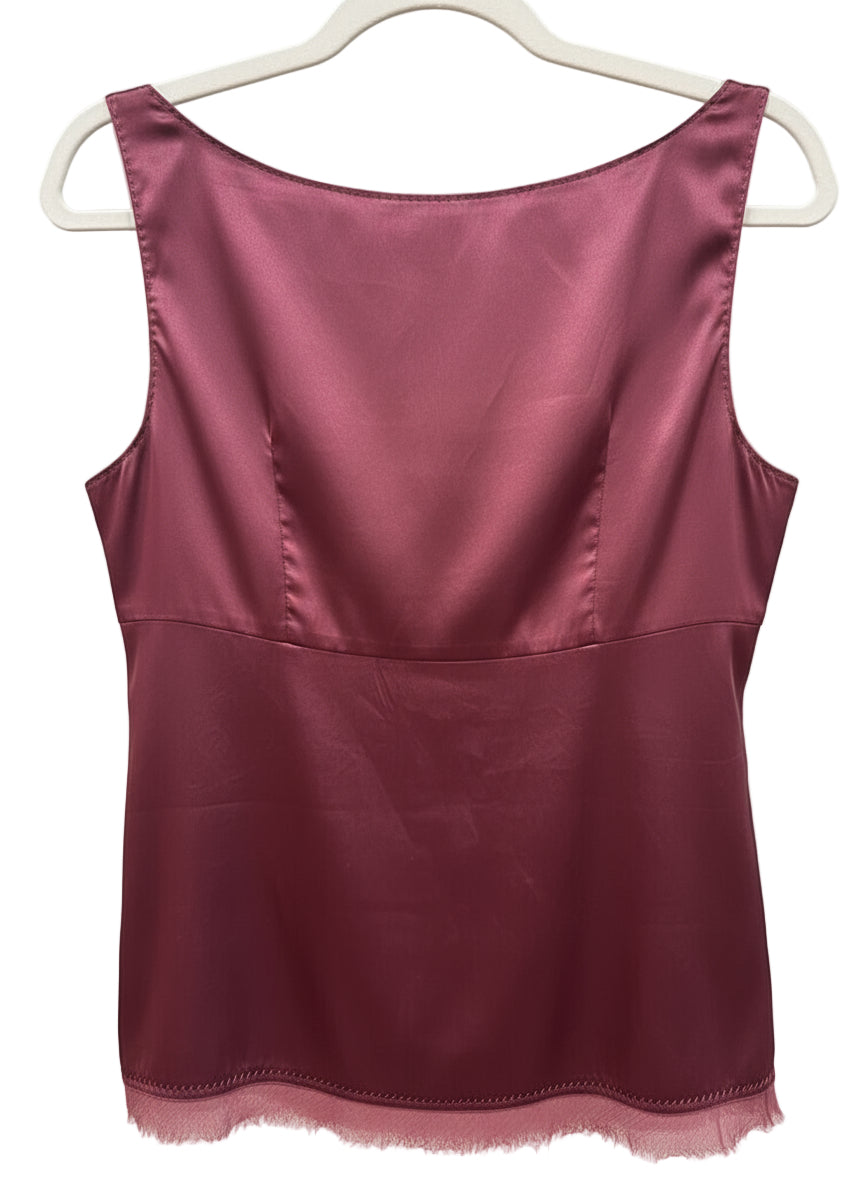 Eli Tahari Burgundy Silk Top-TOPS-Gazelle Fashion and Style