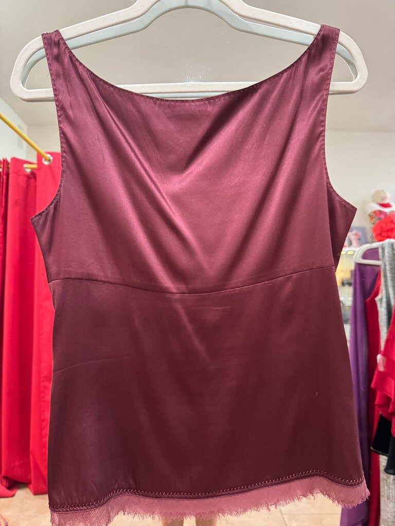 Eli Tahari Burgundy Silk Top-TOPS-Gazelle Fashion and Style
