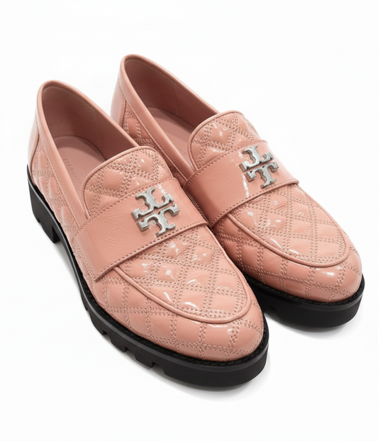 Tory Burch Pink Quilted Loafers-SHOES-8-pink-Used-Gazelle Fashion and Style