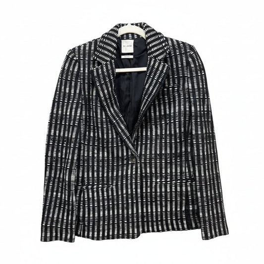 St. John Black and White Striped Blazer-BLAZER-6-black and white-Used-Gazelle Fashion and Style