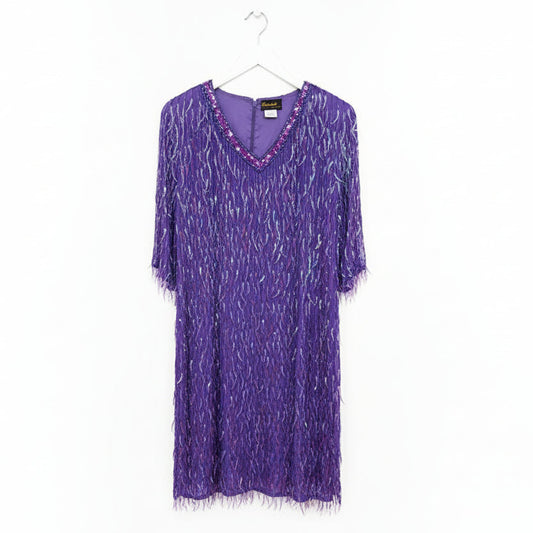Interlude California Purple Sequined Dress-DRESS-14-purple-Used-Gazelle Fashion and Style