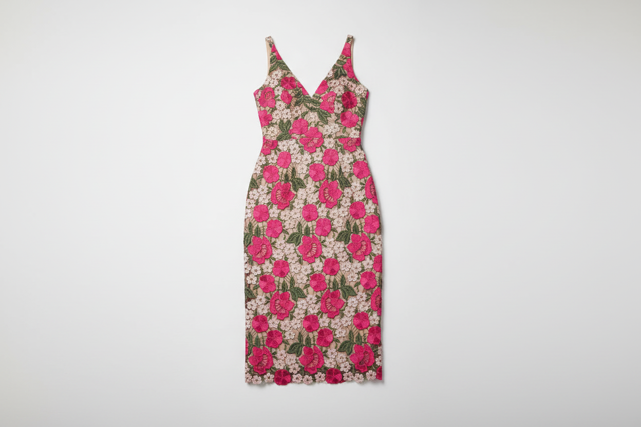 Dress the Population Floral Embroidered Midi Dress-DRESS-Gazelle Fashion and Style