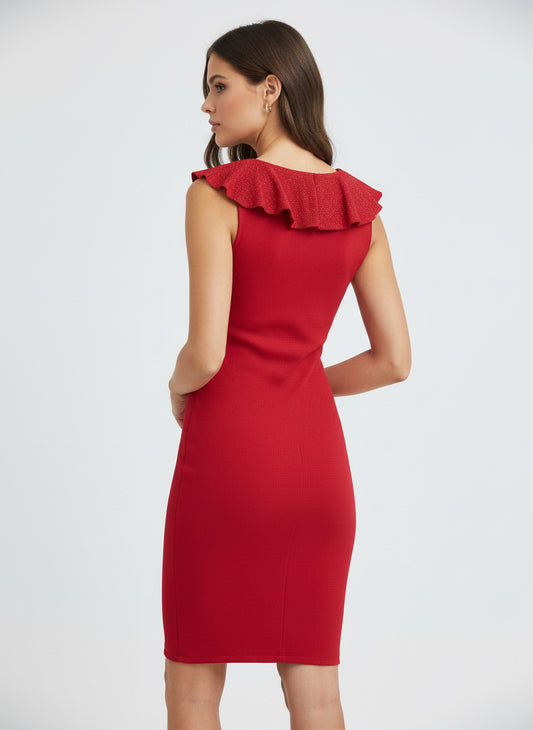 Monique du Rock Red Midi Dress-DRESS-Gazelle Fashion and Style