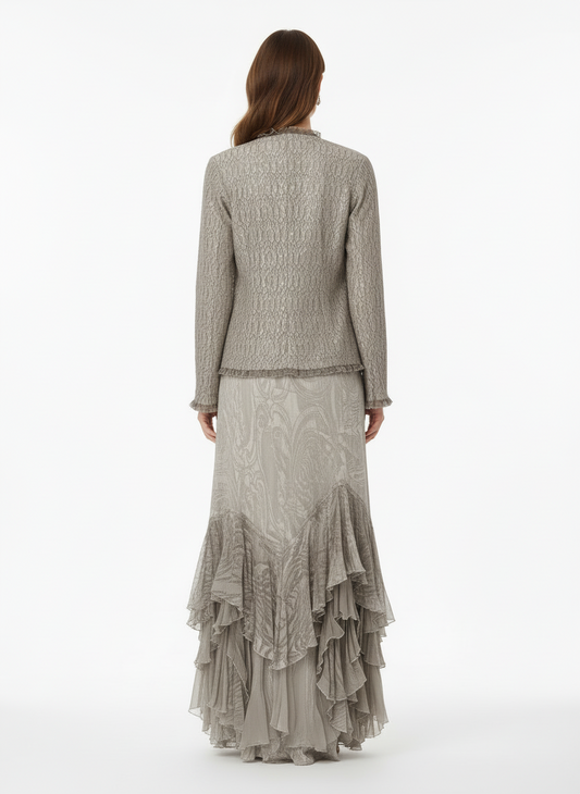 Komarov Ruched Maxi Dress with Jacket Two Piece Set-SETS-Gazelle Fashion and Style