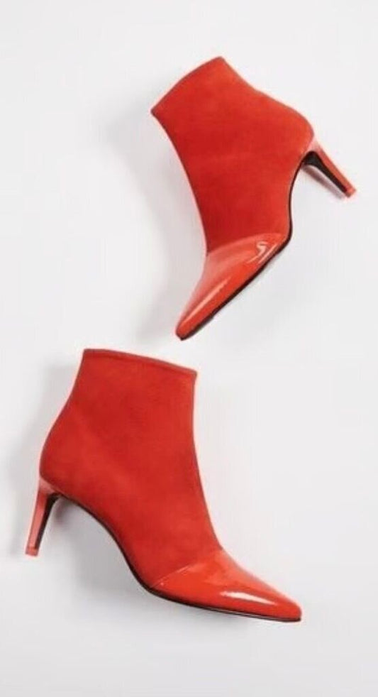 Rag & Bone Orange Suede and Patent Leather Ankle Boots-BOOT-Gazelle Fashion and Style