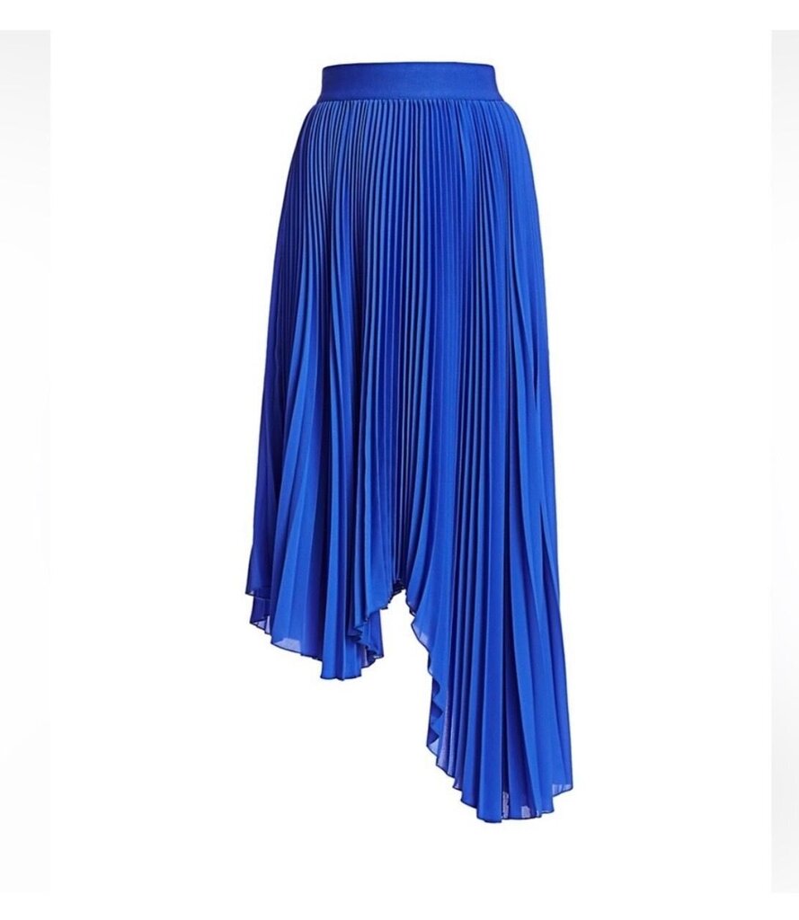 Alice + Olivia Pleated Blue Midi Skirt $125-SKIRT-Gazelle Fashion and Style