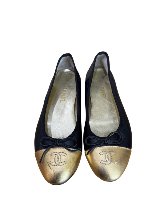 Chanel Cap-toe Ballet Flats-Shoes-Gazelle Fashion and Style