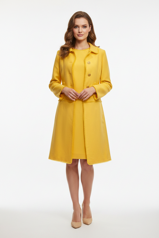 Oscar De La Renta Vintage Yellow Set-Dresses-Gazelle Fashion and Style