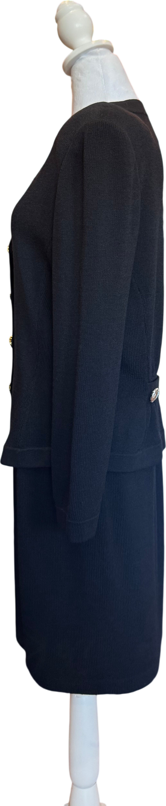 St. John Black Cardigan and Skirt Set-Sets-Gazelle Fashion and Style