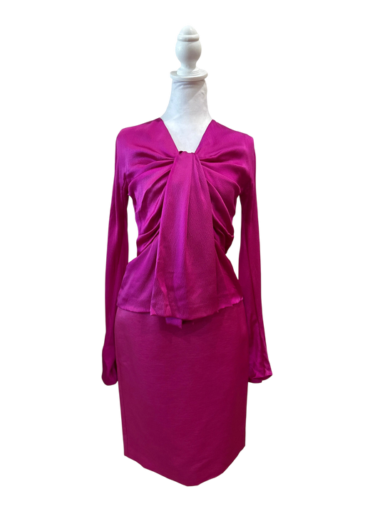 Christian Dior Pink Draped Top and skirt-SETS-6-pink-Good-Gazelle Fashion and Style