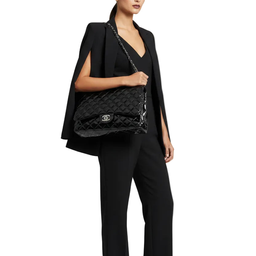 Chanel Maxi Quilted Double Flap Patent Leather-HANDBAGS-Gazelle Fashion and Style