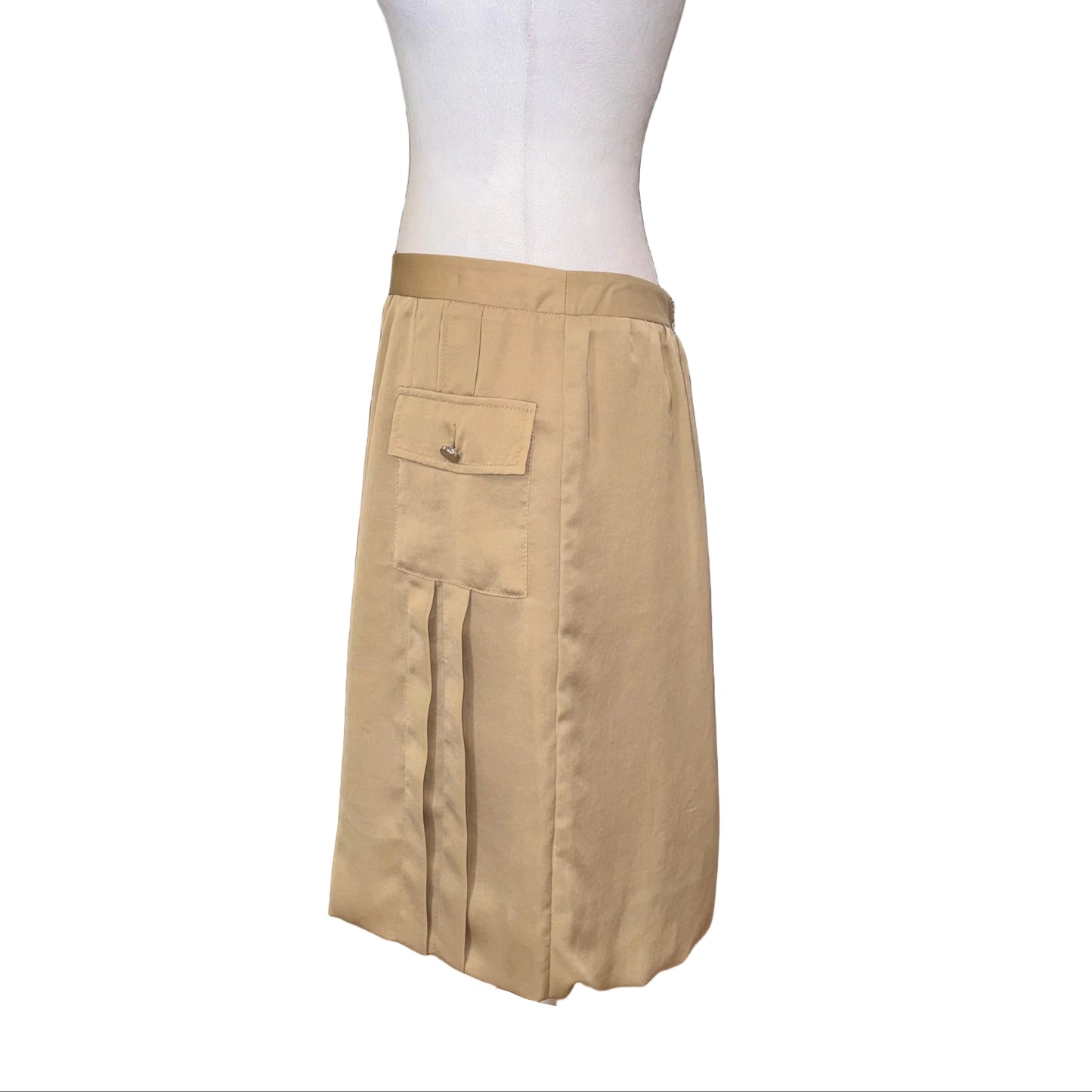 Tory Burch Tan Midi Skirt-SKIRT-Gazelle Fashion and Style