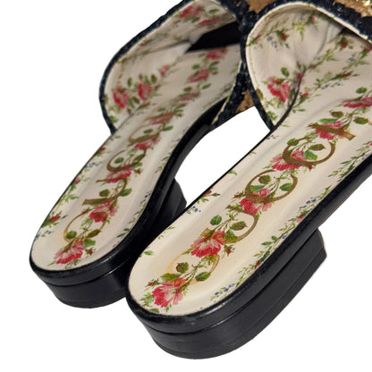 Gucci Jolie Raffia Slide-SHOES-Gazelle Fashion and Style