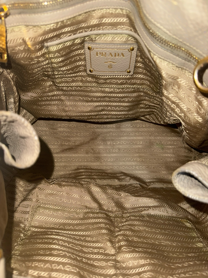 Prada Vitello Daino Leather Handle Bag- Gazelle Fashion and Style 