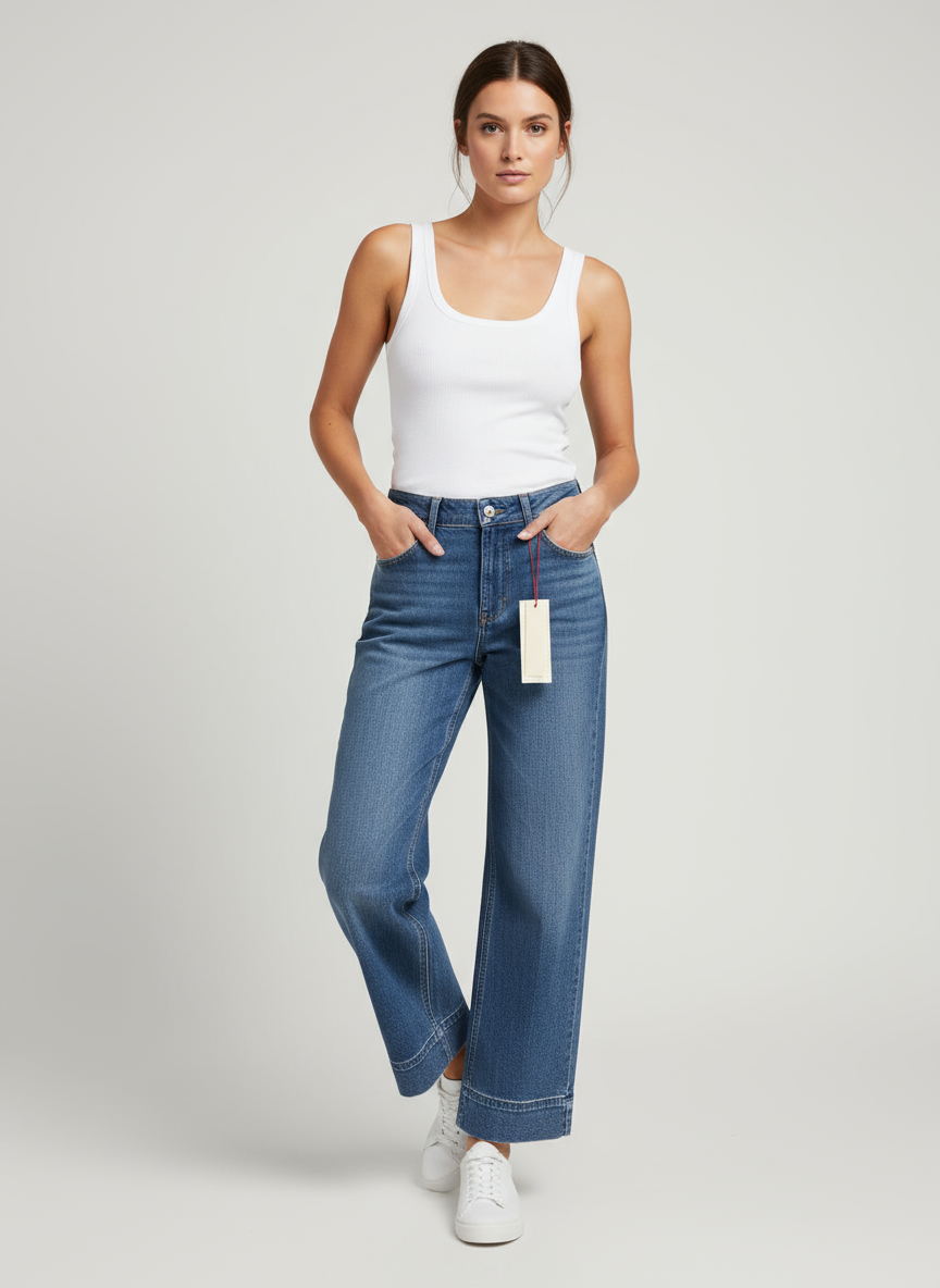 Alice + Olivia Blue Jeans-JEANS-Gazelle Fashion and Style