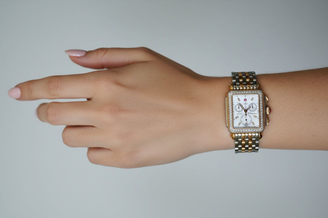 Michelle Deco Diamond Two-Tone Watch- Gazelle Fashion and Style 