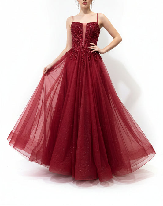 Stacees Beaded Corset Pleated Formal Dress-DRESS-Gazelle Fashion and Style