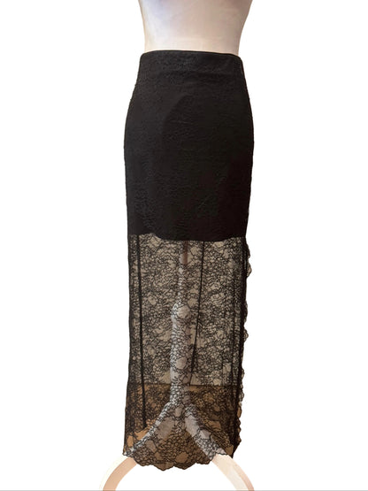 Alice + Olivia Maxi Lace Skirt $125-SKIRT-4-Black-Excellent-Gazelle Fashion and Style