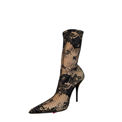 Black Lace Stiletto High Heels-SHOES-38-black-New-Gazelle Fashion and Style