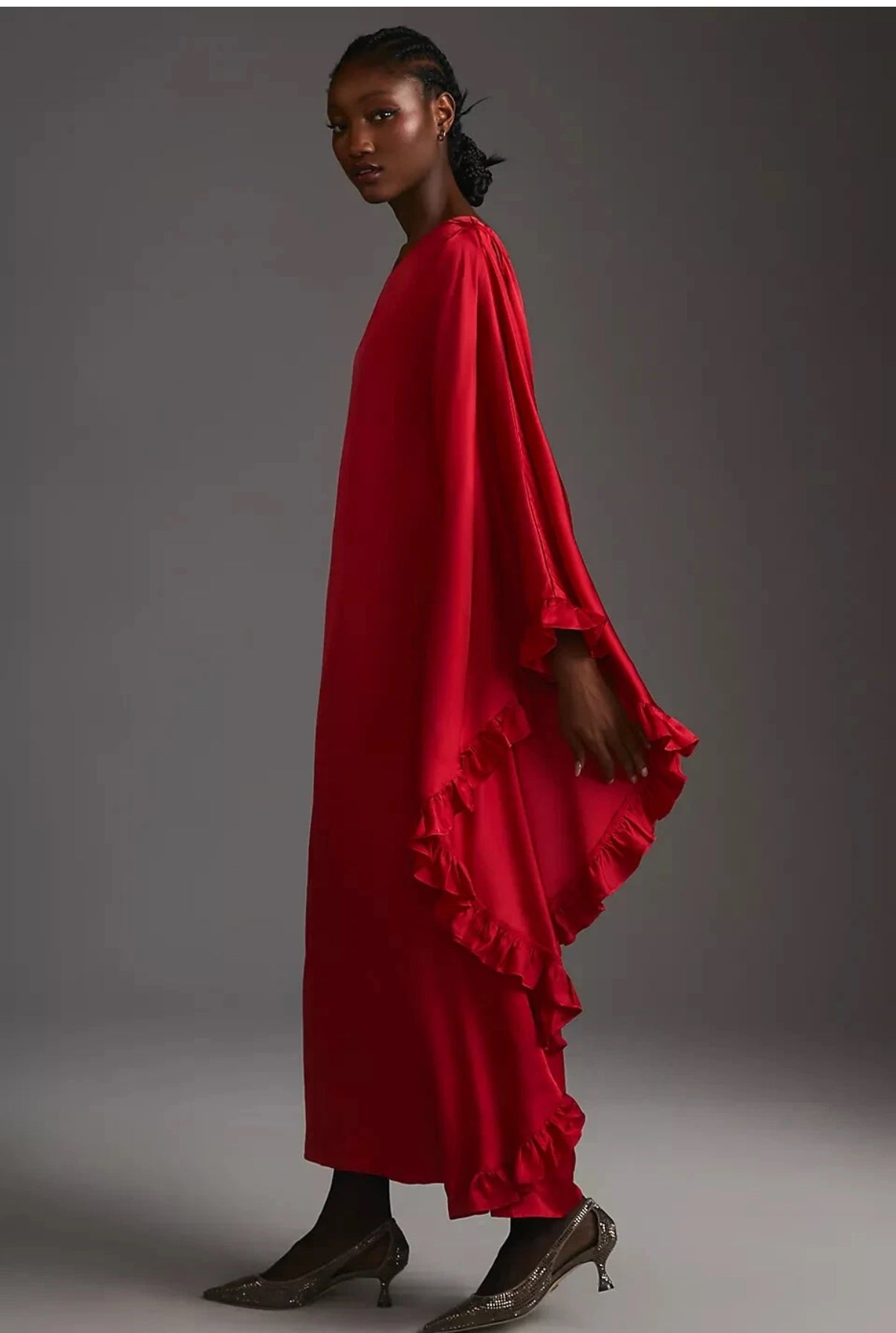 Anthropologie Hutch One-Shoulder Ruffled Dress-DRESS-Gazelle Fashion and Style