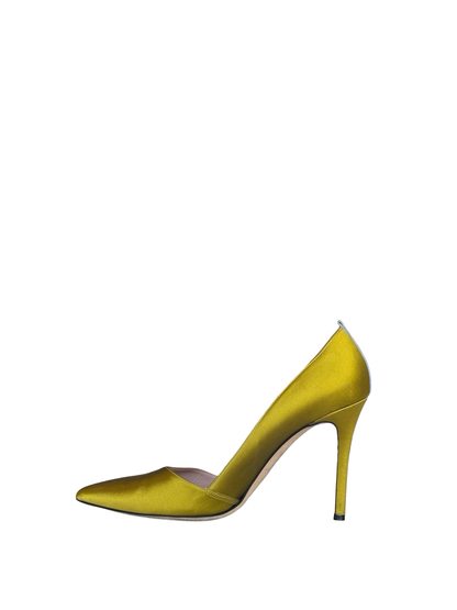 SJP Green Satin Pumps-SHOES-Gazelle Fashion and Style