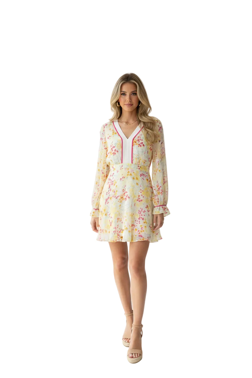 Reiss Molly Buttercup Floral Print Dress- Gazelle Fashion and Style 